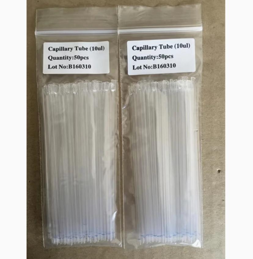 Tubes capillaires en plastique 2 µL/5 µL/10 µL/20 µL/30 µL/40 µL/50 µL pour collecte de sang